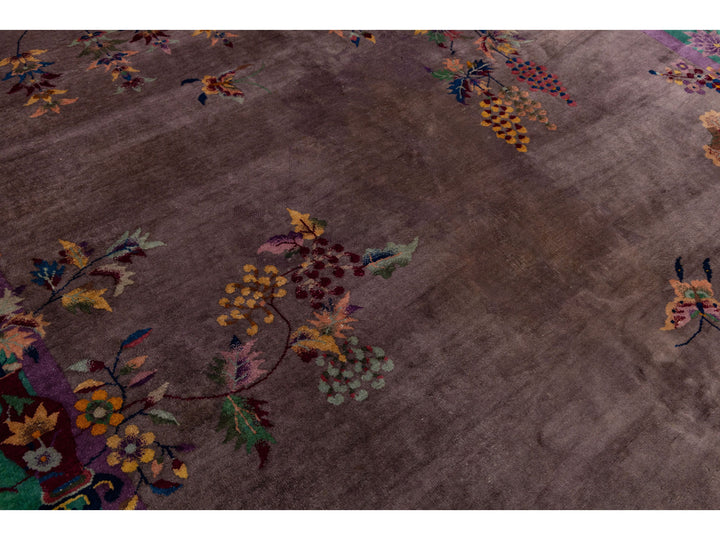 Antique Art Deco Chinese Wool Rug 9 X 12