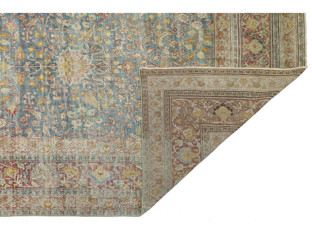 Antique Mashad Persian Wool Rug 10 X 17