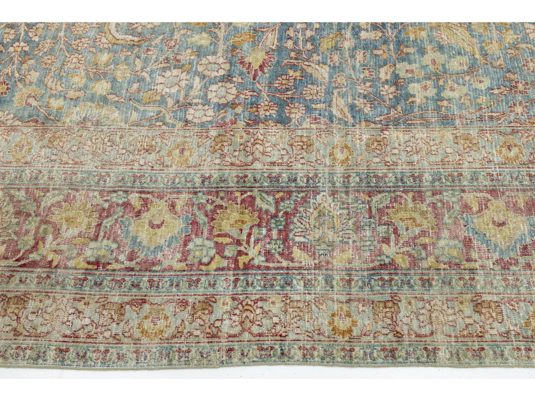 Antique Mashad Persian Wool Rug 10 X 17