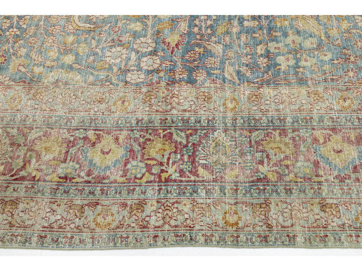 Antique Mashad Persian Wool Rug 10 X 17
