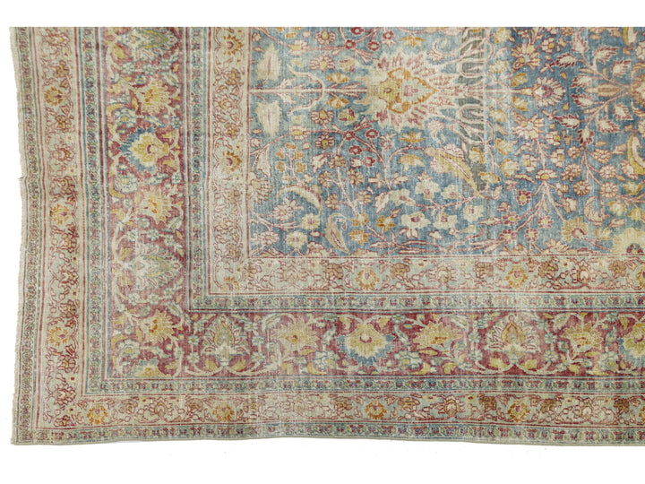 Antique Mashad Persian Wool Rug 10 X 17
