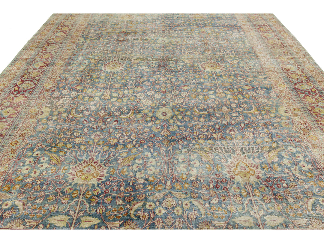 Antique Mashad Persian Wool Rug 10 X 17
