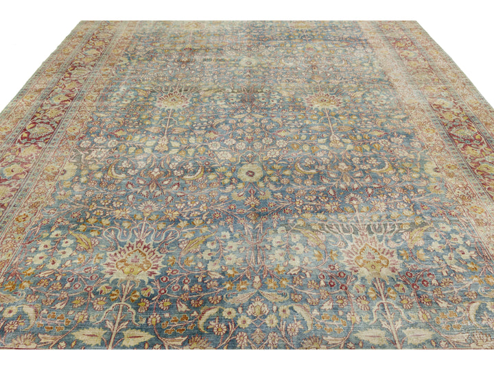 Antique Mashad Persian Wool Rug 10 X 17