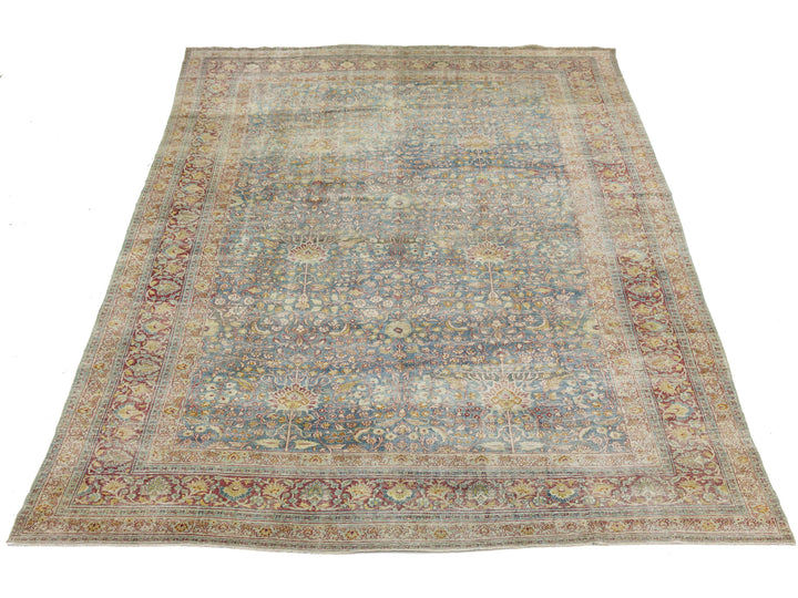 Antique Mashad Persian Wool Rug 10 X 17