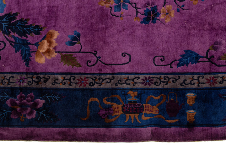 Antique Chinese Art Deco Wool Rug 9 X 11