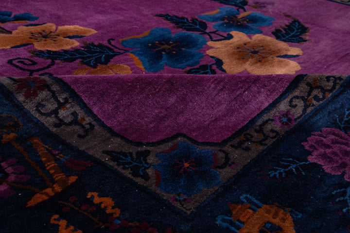 Antique Chinese Art Deco Wool Rug 9 X 11