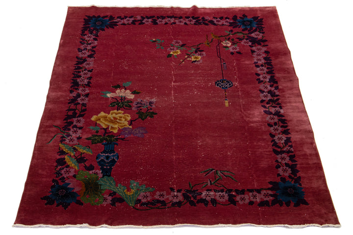 Antique Art Deco Chinese Rug 9 X 12