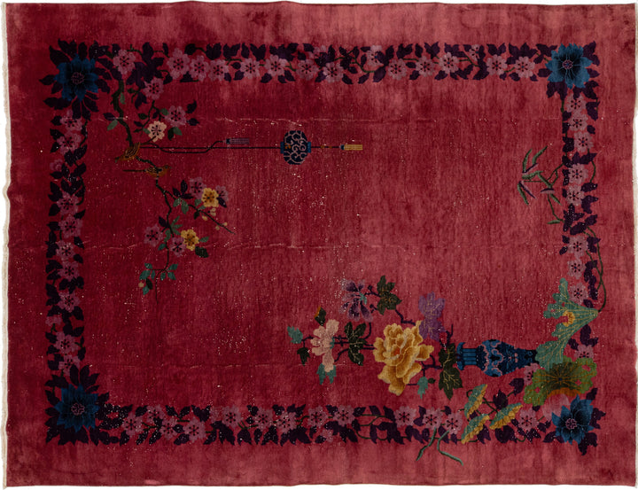 Antique Art Deco Chinese Rug 9 X 12