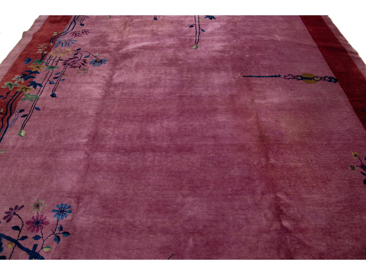 Antique Art Deco Chinese Wool Rug 9 X 11