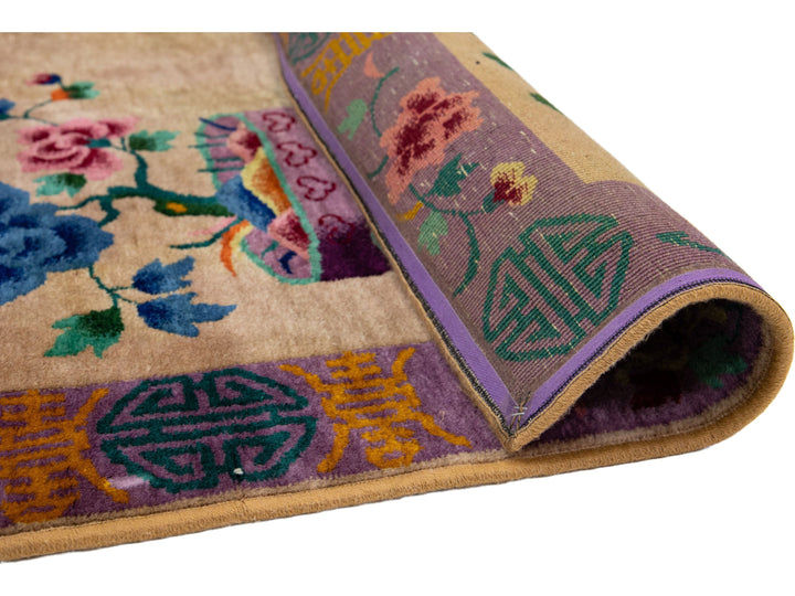 Antique Art Deco Chinese Wool Rug 4 X 7