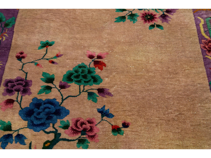 Antique Art Deco Chinese Wool Rug 4 X 7
