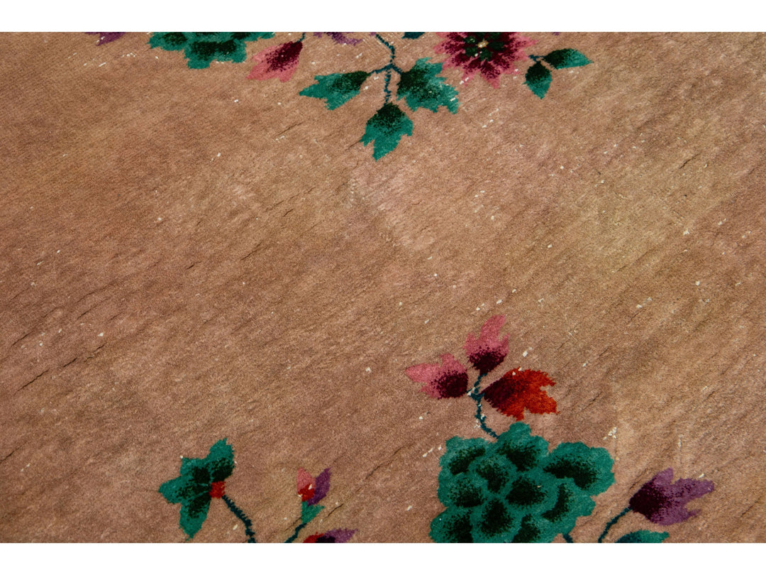 Antique Art Deco Chinese Wool Rug 4 X 7