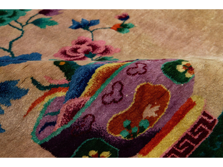Antique Art Deco Chinese Wool Rug 4 X 7