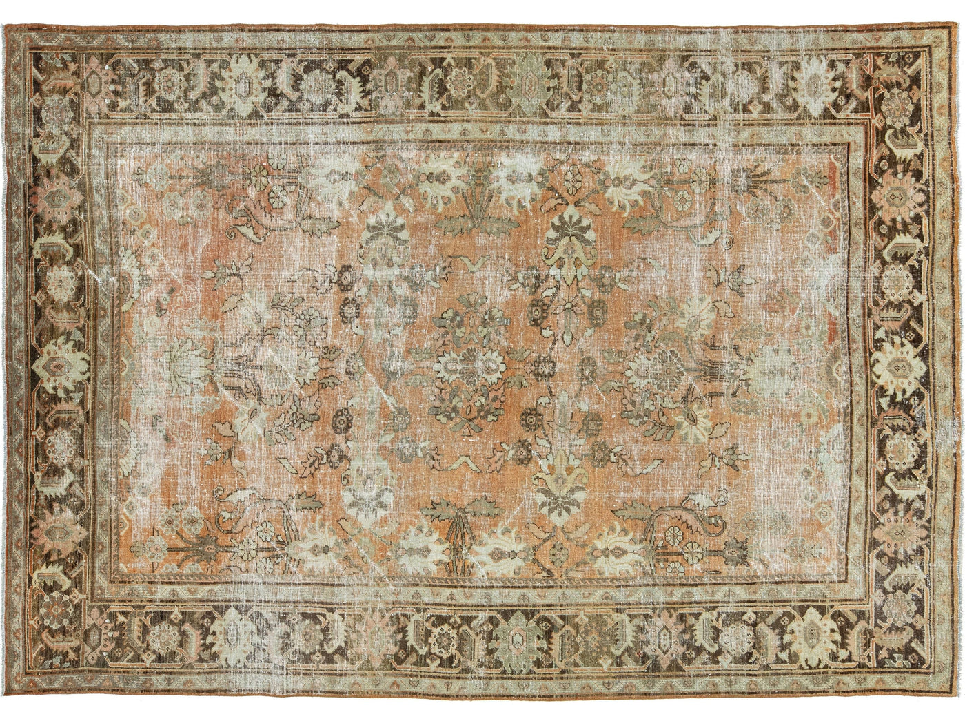 Antique Mahal Wool Rug 7 X 10