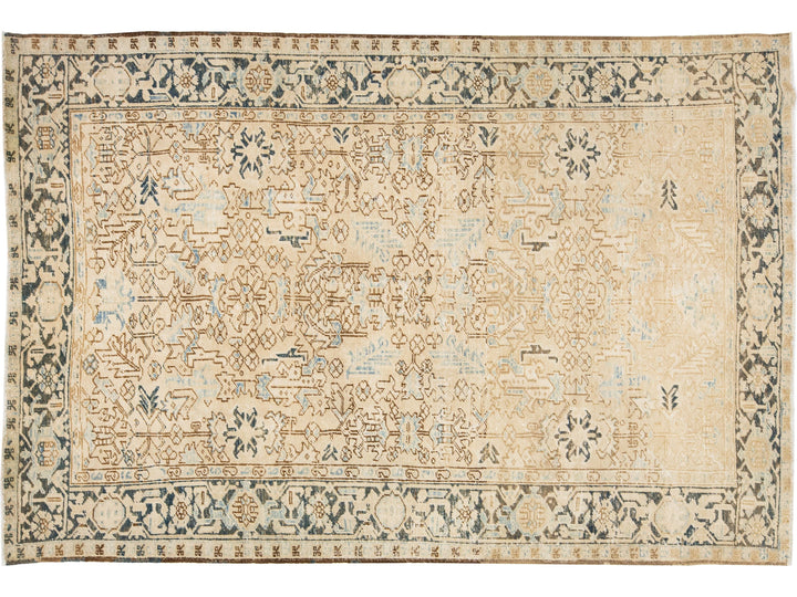 Antique Heriz Wool Rug 7 X 11