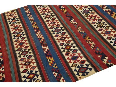 Vintage Turkish Kilim Wool Rug 5 X 11