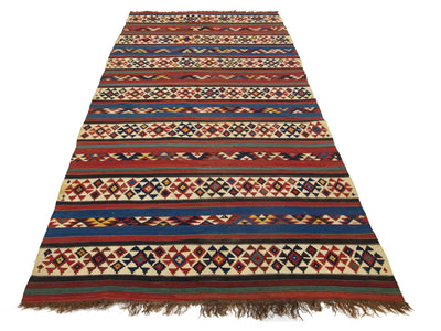 Vintage Turkish Kilim Wool Rug 5 X 11