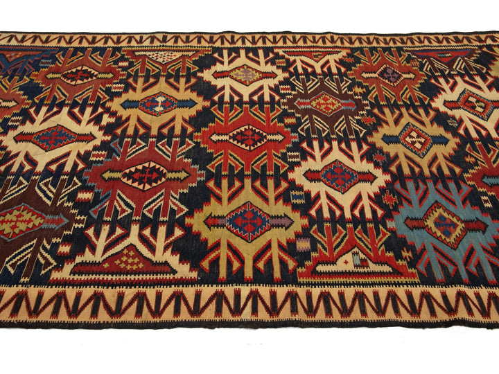 Vintage Turkish Kilim Wool Rug 5 X 10