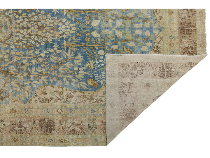 Antique Tabriz Wool Rug 9 X 13