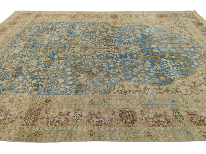 Antique Tabriz Wool Rug 9 X 13