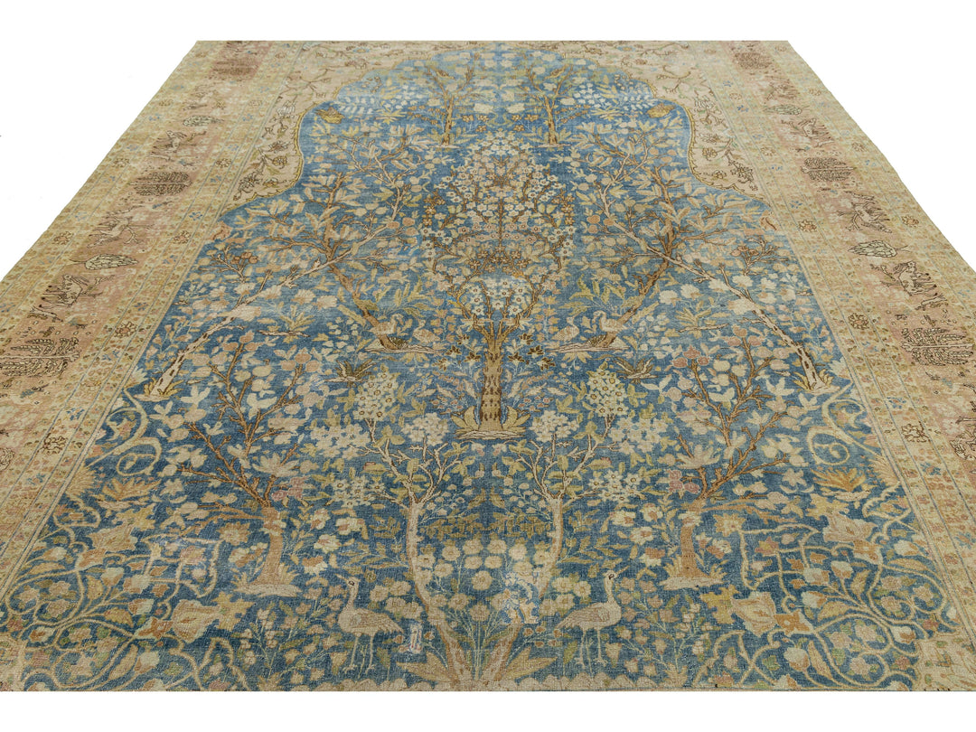 Antique Tabriz Wool Rug 9 X 13