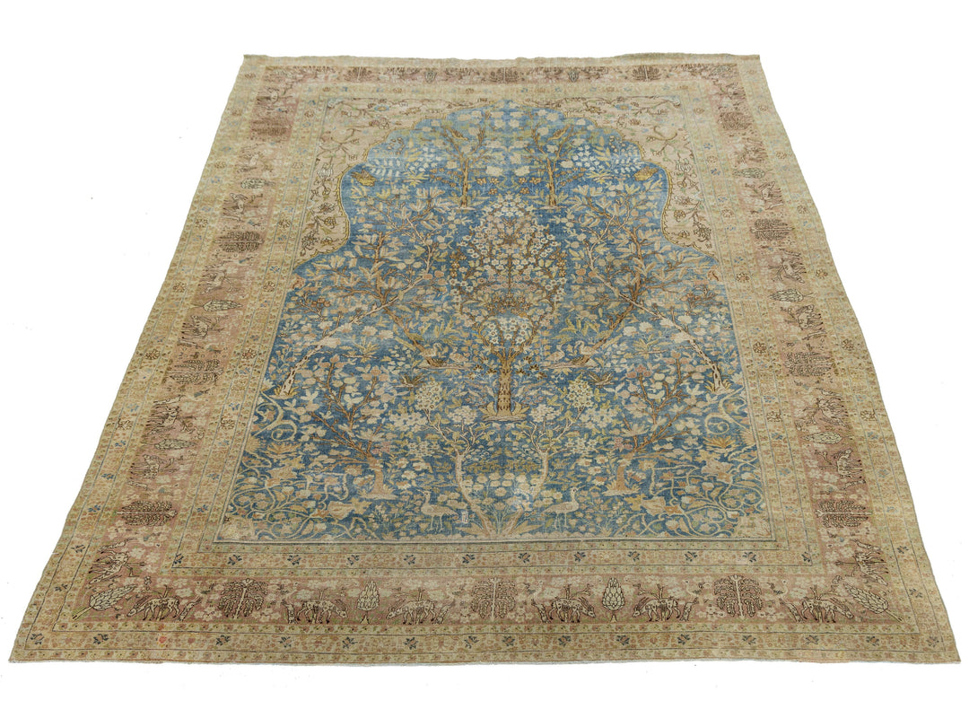 Antique Tabriz Wool Rug 9 X 13