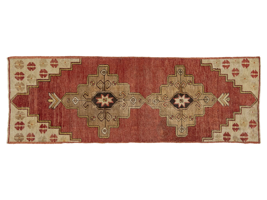 Vintage Turkish Anatolian Wool Runner Rug 3 X 7