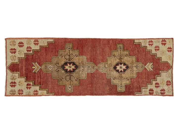Vintage Turkish Anatolian Wool Runner Rug 3 X 7