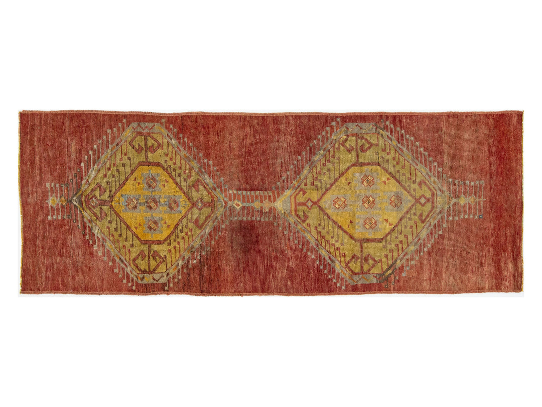 Vintage Turkish Anatolian Wool Runner Rug 3 X 7