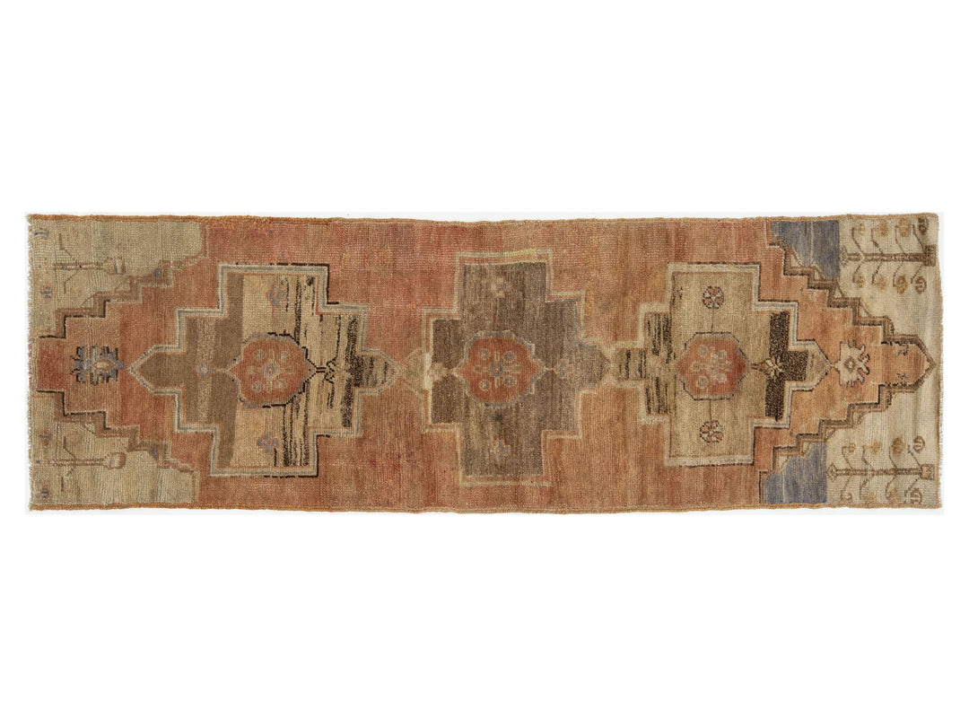 Vintage Turkish Anatolian Wool Runner Rug 2 X 7