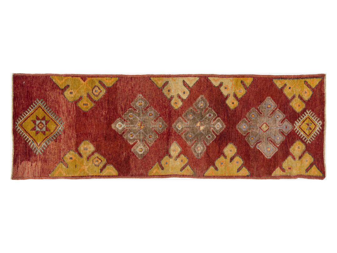 Vintage Turkish Anatolian Wool Runner Rug 2 X 7