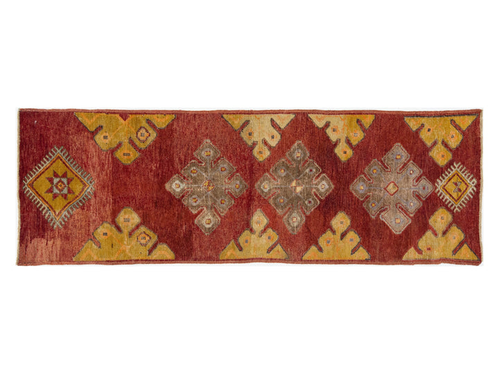 Vintage Turkish Anatolian Wool Runner Rug 2 X 7