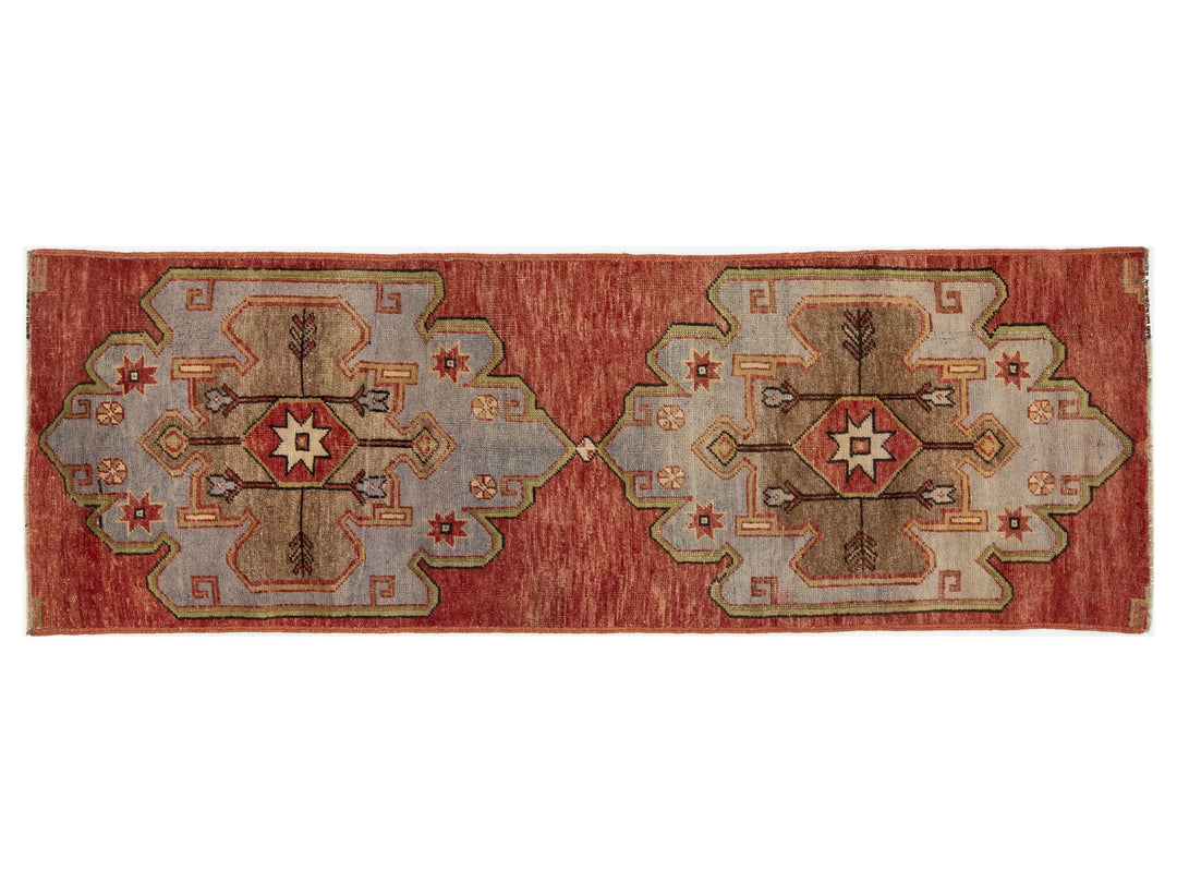 Vintage Turkish Anatolian Wool Runner Rug 2 X 7