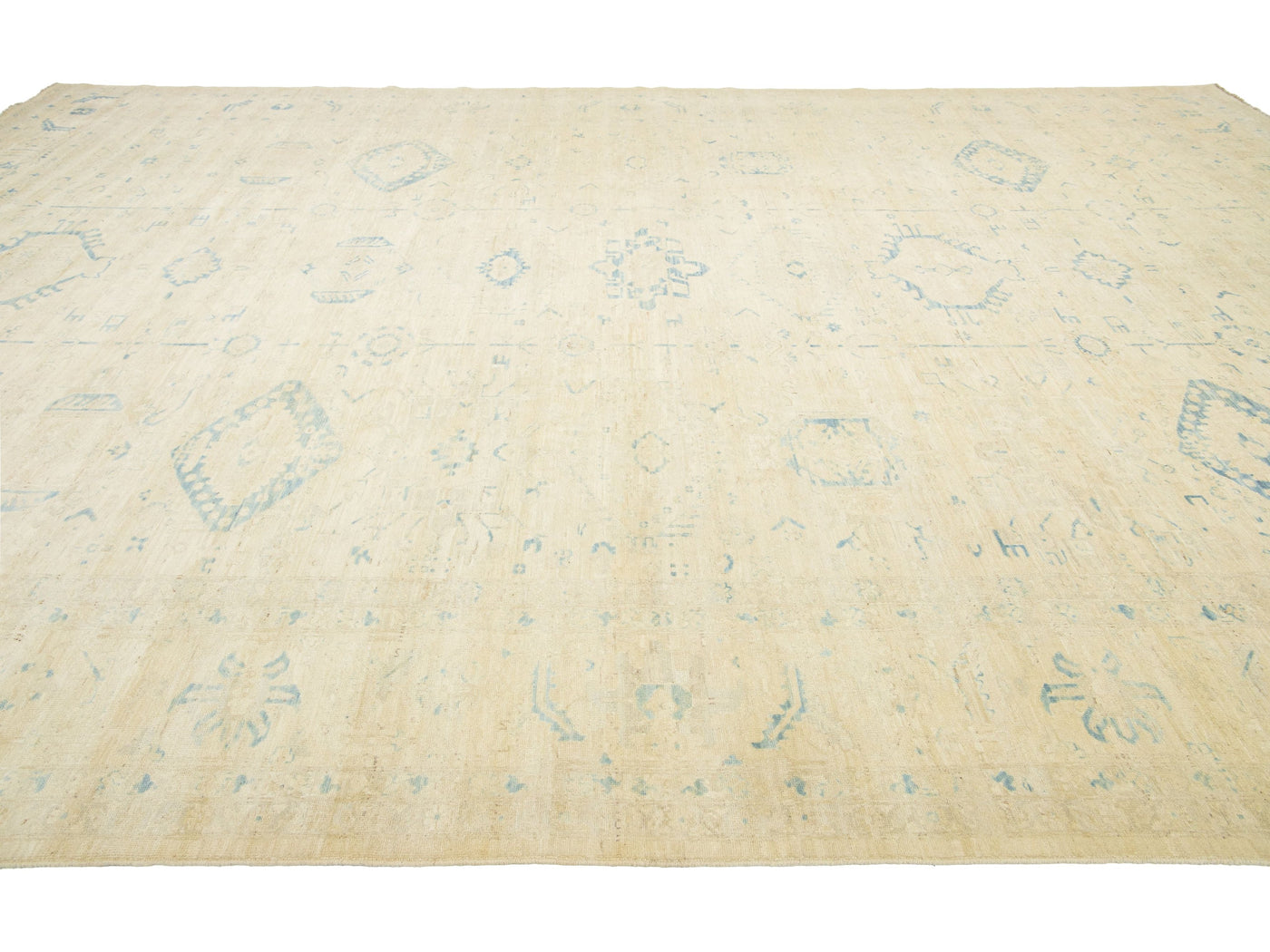 Modern Khotan Wool Rug 12 X 18