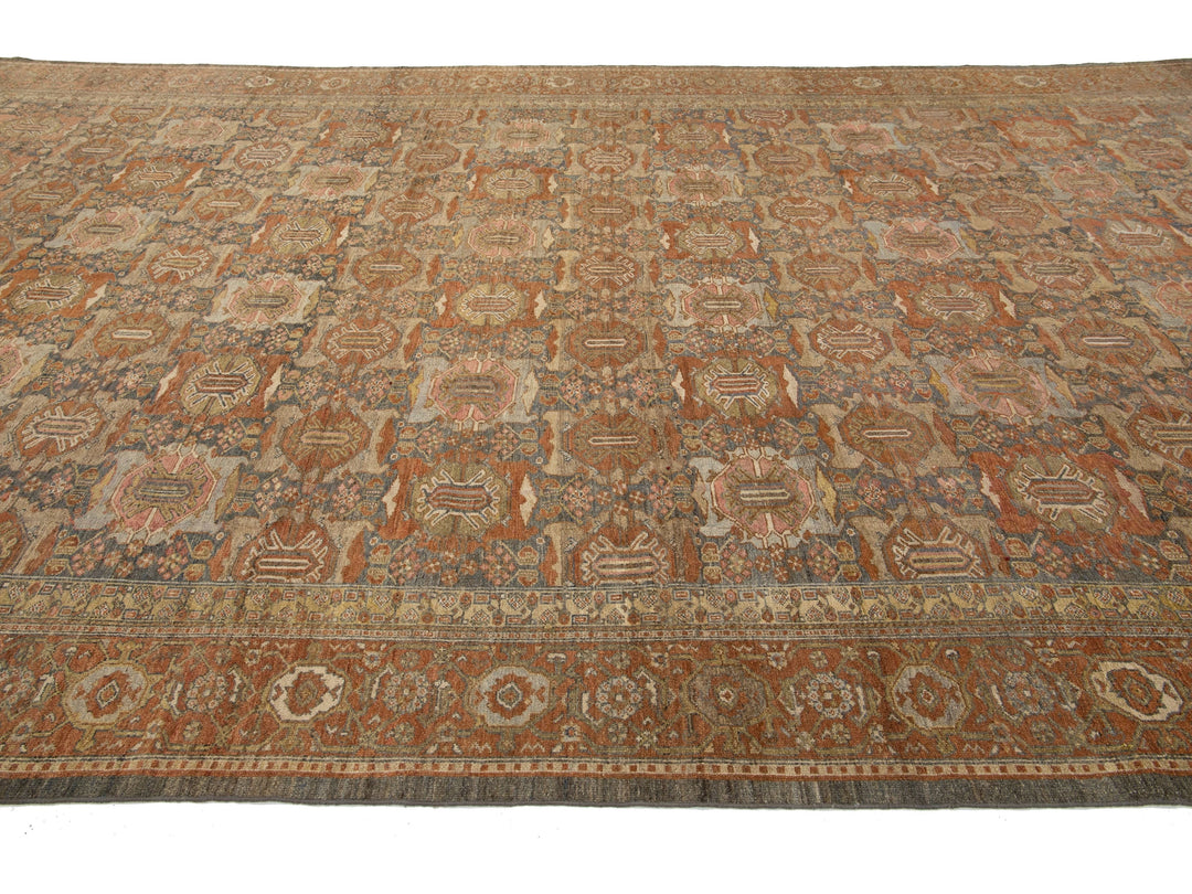 Antique Malayer Wool Rug 10 x 17
