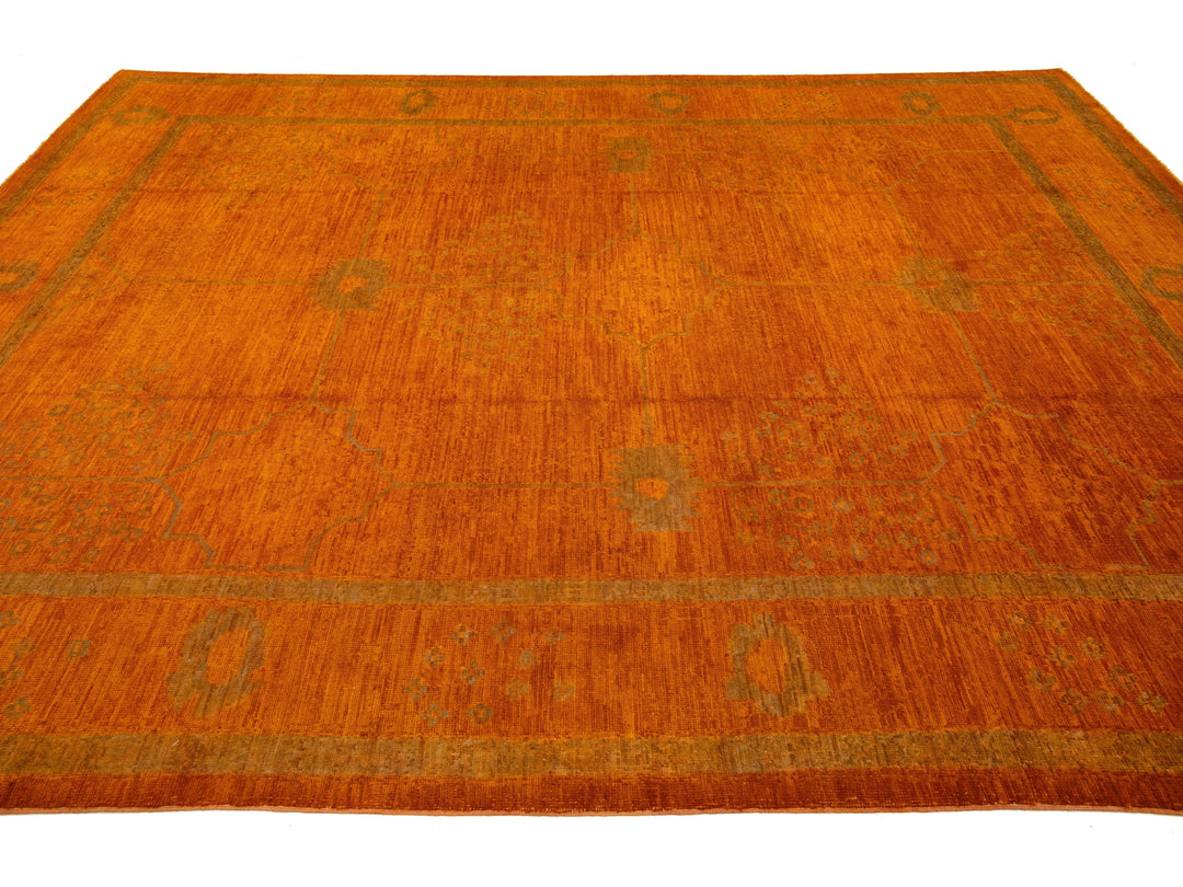 Modern Oushak Wool Rug 9 X 12