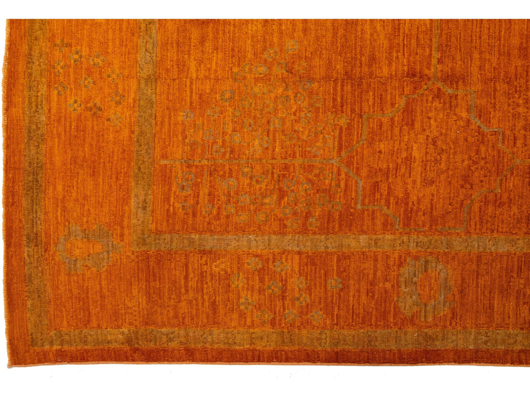 Modern Oushak Wool Rug 9 X 12