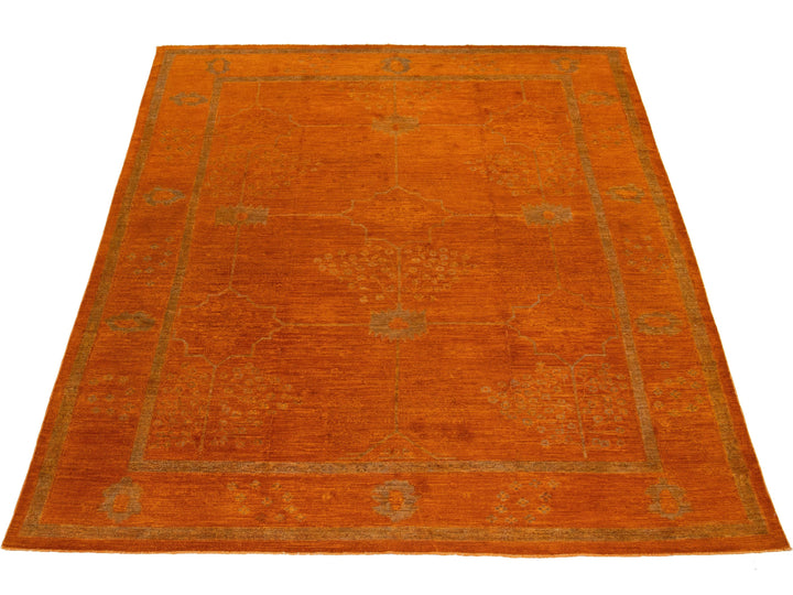 Modern Oushak Wool Rug 9 X 12