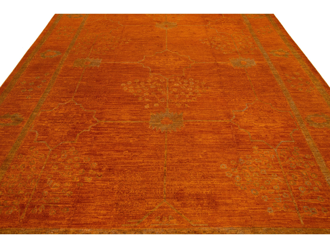 Modern Oushak Wool Rug 9 X 12