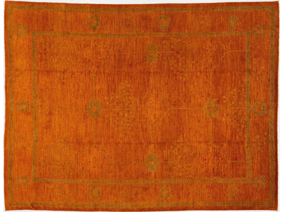 Modern Oushak Wool Rug 9 X 12