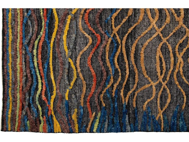 Modern Moroccan Wool Rug 10 X 14