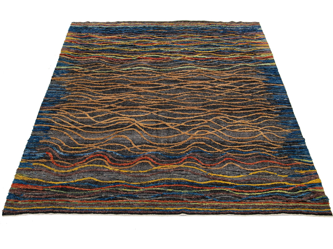 Modern Moroccan Wool Rug 10 X 14