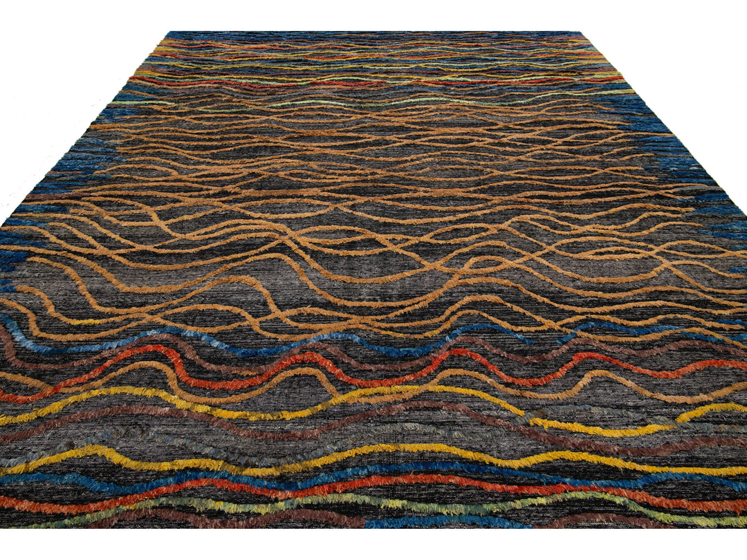 Modern Moroccan Wool Rug 10 X 14