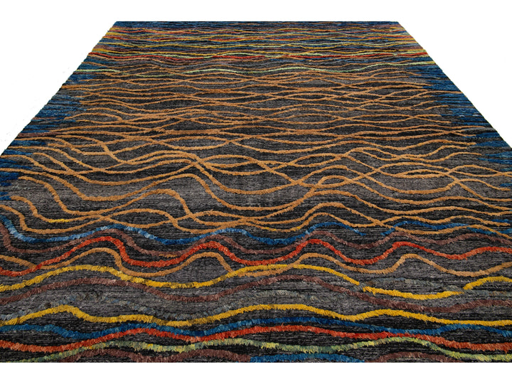 Modern Moroccan Wool Rug 10 X 14