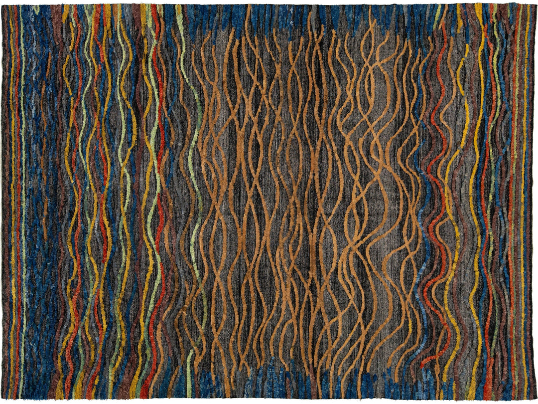 Modern Moroccan Wool Rug 10 X 14