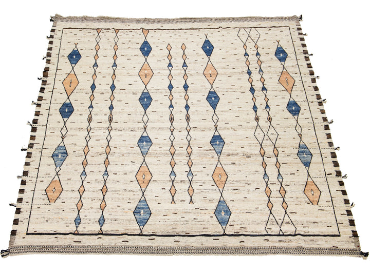 Contemporary Moroccan Wool Rug 12 X 15