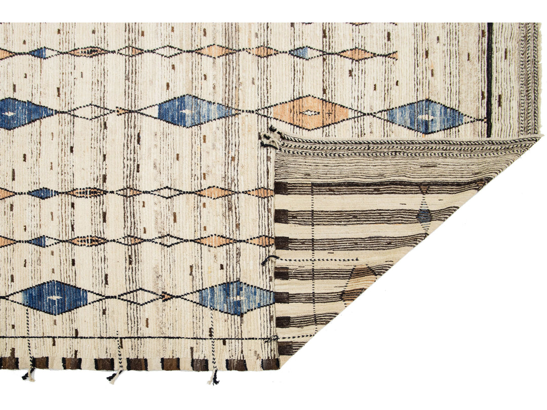 Contemporary Moroccan Wool Rug 12 X 15