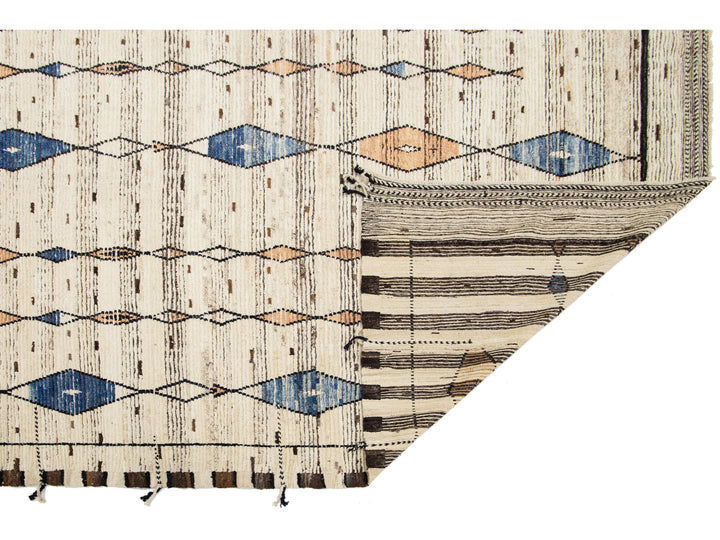 Contemporary Moroccan Wool Rug 12 X 15