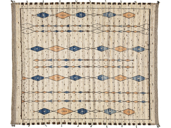 Contemporary Moroccan Wool Rug 12 X 15