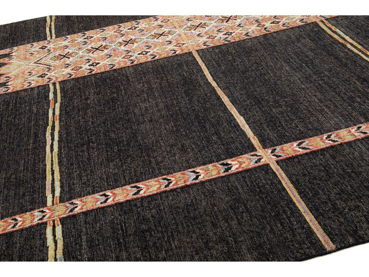 Contemporary Moroccan Wool Rug 9 X 12